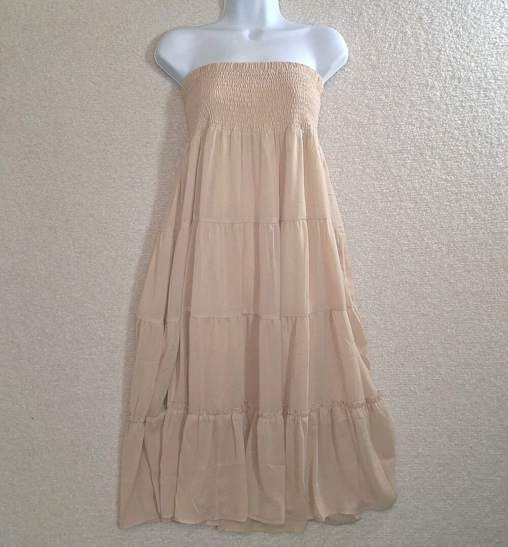 Tiered Ruffle Convertible Dress Jr's Sz M Boho Hippie Cottage Festival Poemcore